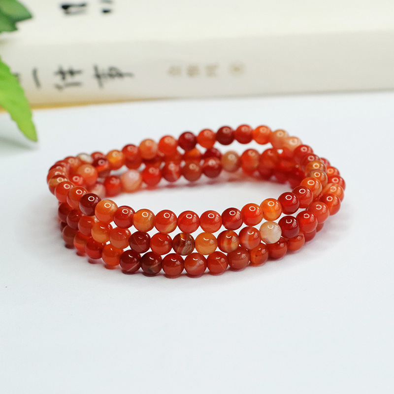 Красный шелковый агат 108 бусин ожерелье полосатый халцедон многократный браслет оптовая продажа AY3121401