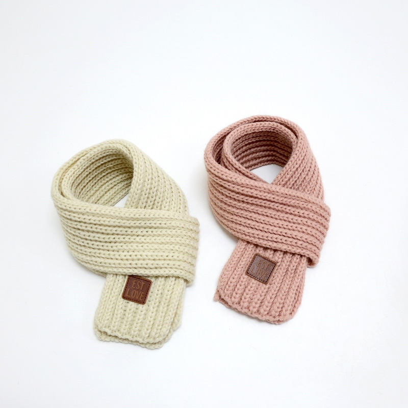 Children's scarf fashion solid color knitted South Korea hot winter warm scarf men and women baby all-match wool collar