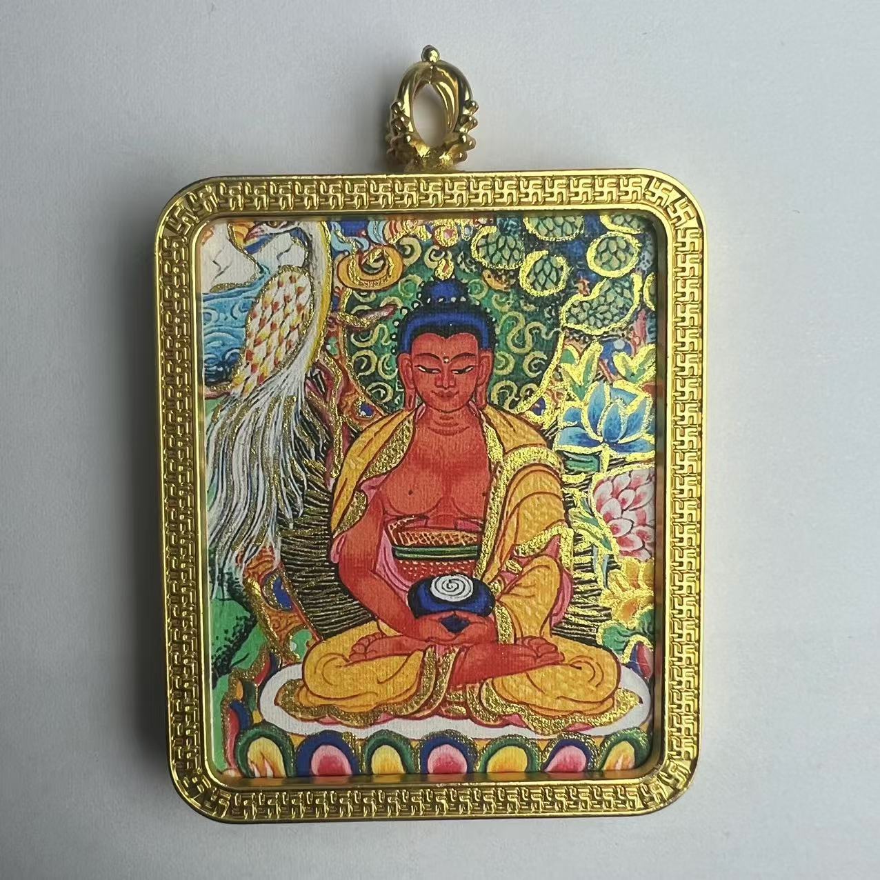 Xizang Lhasa hand-painted gold thangka eight patron saint twelve zodiac spring and summer pendant Nepal Buddha pendant