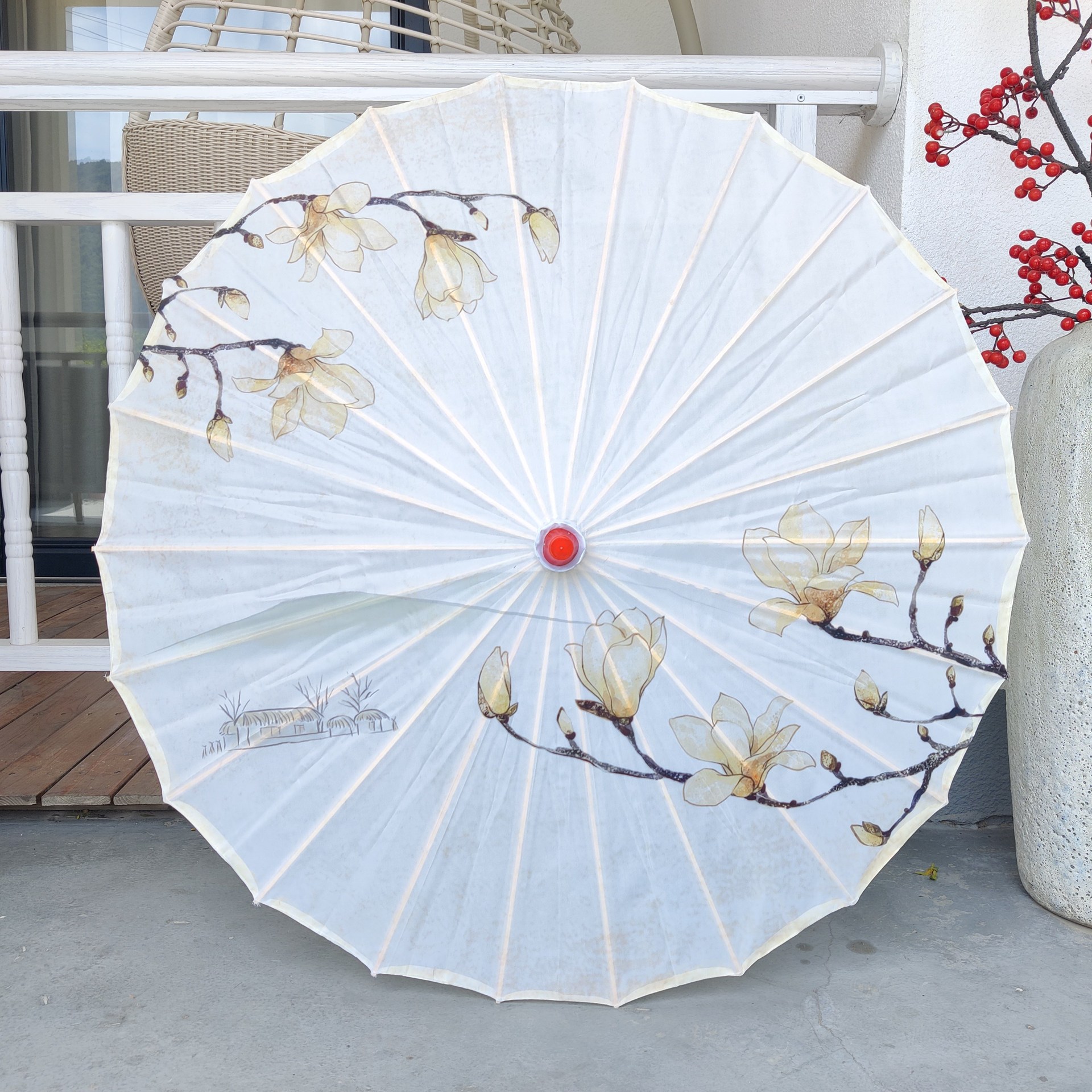 Oil Paper Umbrella Rainproof Decoration Classical Chinese Style Antique Umbrella Tassel Umbrella Retro Professional Dance Cheongsam Umbrella