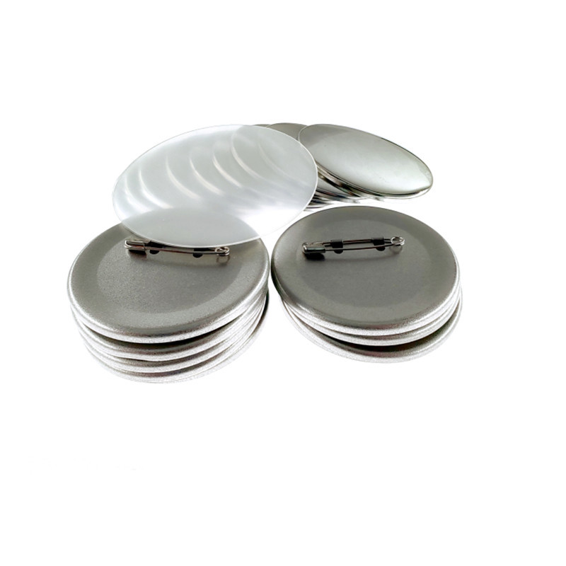 58MM new anti-rust paper clip badge material animation frosted tine iron double flash badge blank consumables