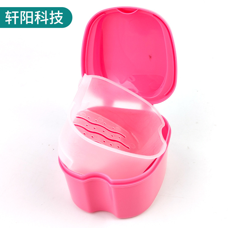Denture Box Apple Plastic Invisible Bracket Storage Box Portable Orthodontic Holder Teeth Appliance Box