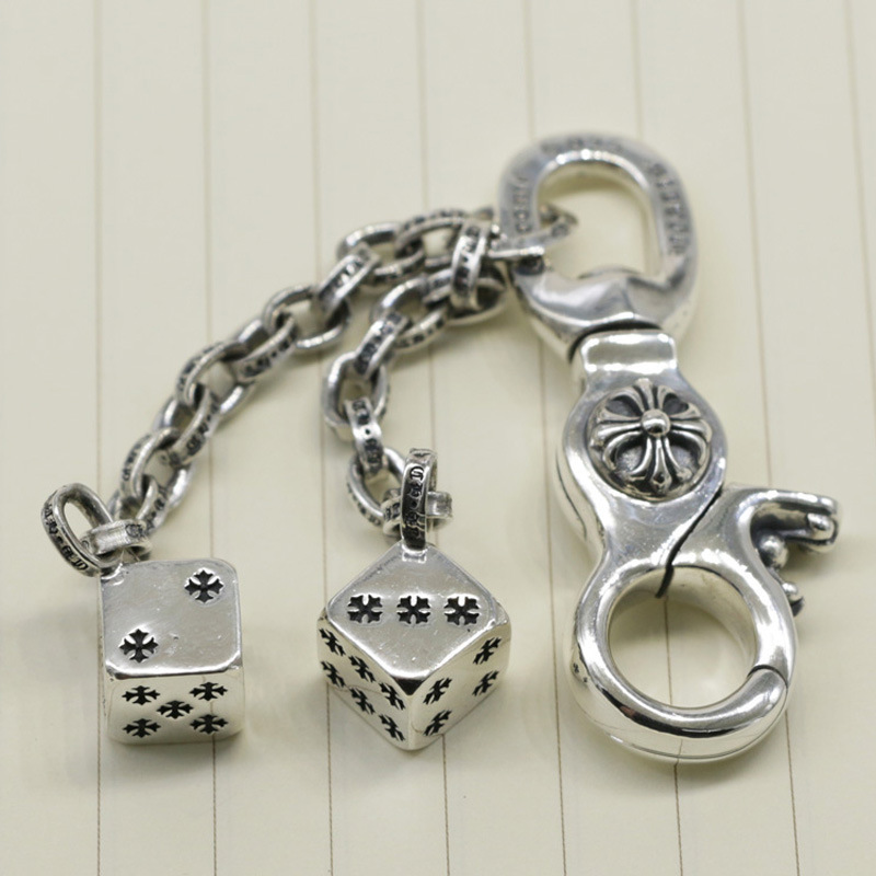 Ключница из стерлингового серебра S925, винтажный стиль, модный брелок с крестом