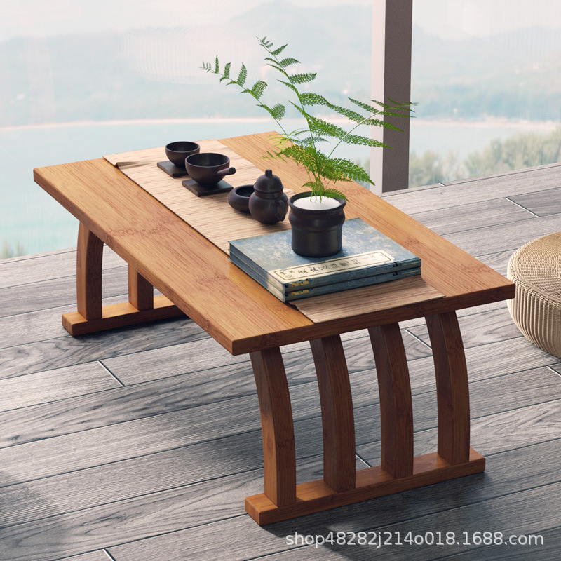 Bamboo Bay Window Small Coffee Table Tatami Japanese Low Table Tea Table Small Table Bedroom Sitting Foldableing Kang Table Home