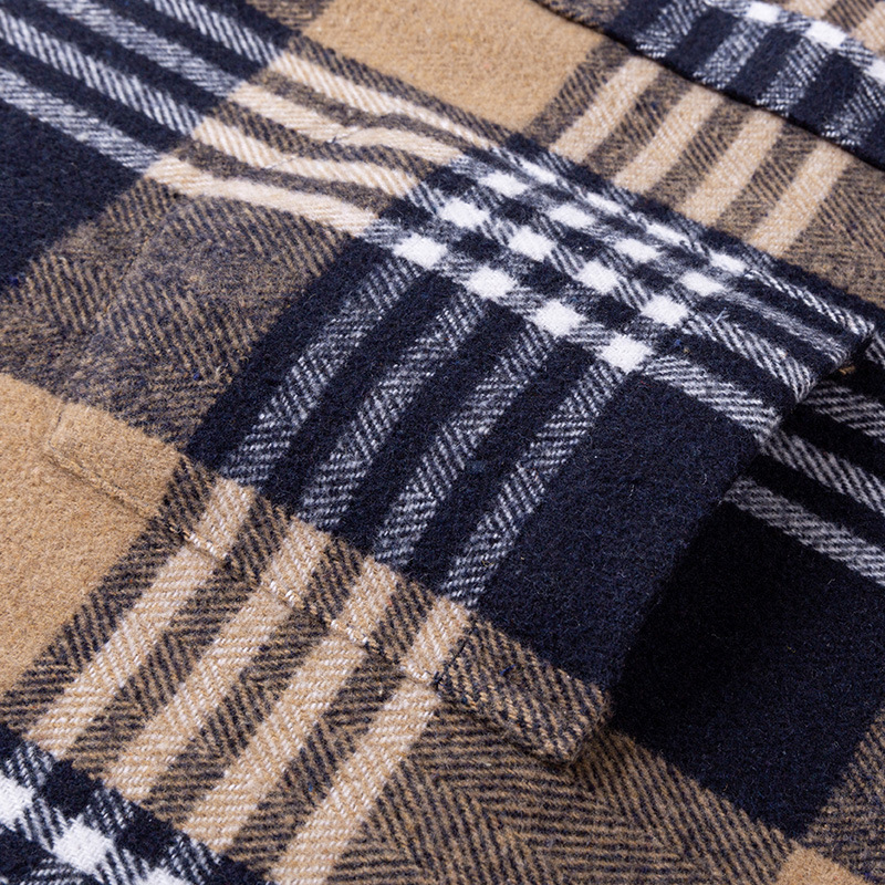 Flannel cotton shirt autumn and winter style not fleece-lined Plaid men's shirt fashion thick long sleeve shirt wholesale