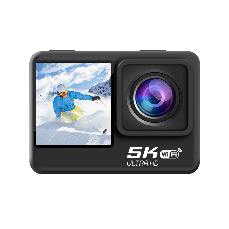 Cross-Border 5K Action Camera Hd Touch Dual-Screen Waterproof Remote Control Camera Sports Anti-Shake Camera Recording