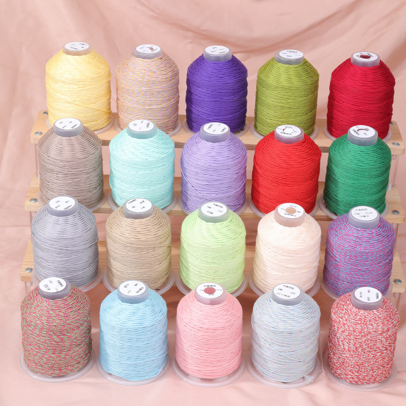 Xizang Hand-Rolled Cotton Thread Large Circle New Fashion Hand-Rolled Cotton Thread Large Roll Cotton Rope Multi-Color Gradient Strand Wholesale