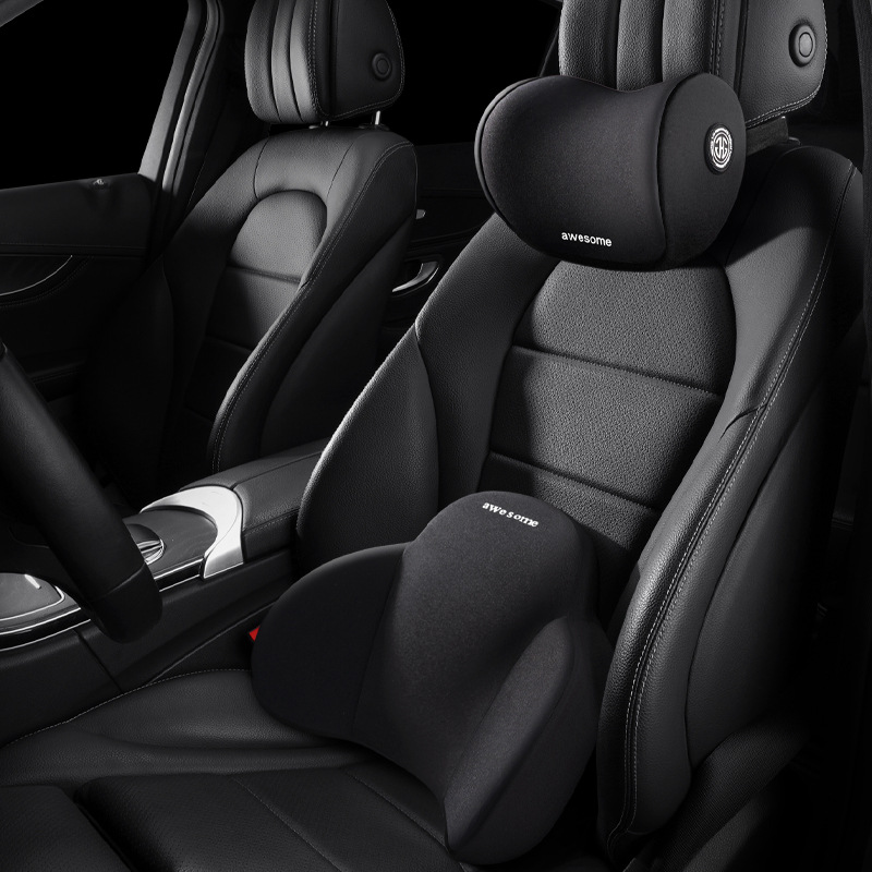 German Imported Car Headrest and Lumbar Support Set Memory Foam Lumbar Cushion Lumbar Support Lumbar Pillow Car Backrest Cushion Pillow