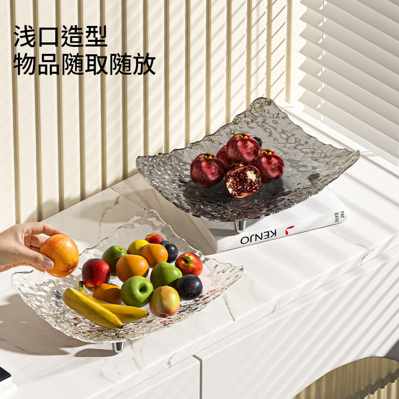 Light Luxury Style High Beauty Value Home Living Room Coffee Table Fruit Snacks Dried Fruit Candy Storage Plate Plastic Fruit Plate Fruit
