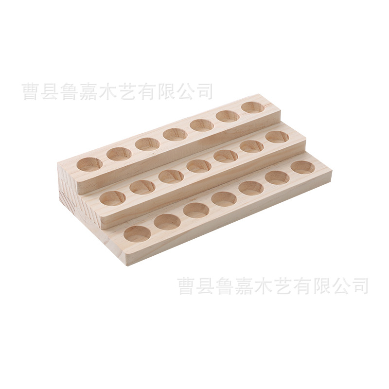 in stock wooden compartment multi-layer porous oil bottle storage finishing rack display display rack storage nail polish display