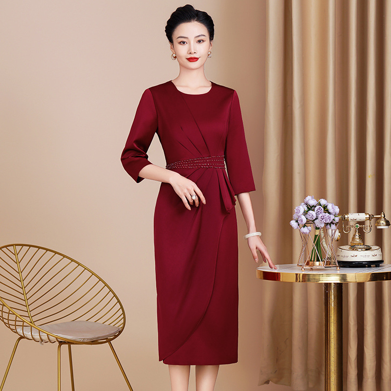 Noble mother wedding dress 2024 spring new elegant temperament dress high-end happy mother-in-law young style