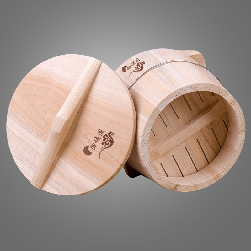 Steamed Rice Wooden Barrel Steamed Rice Barrel Large Barrel Wooden Steamer Household Small Steamer Steamer Wooden Barrel Rice Safe Zero