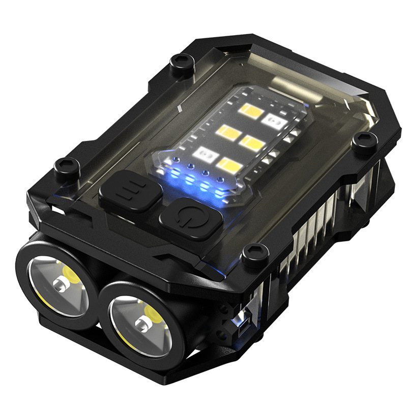 Cross-border new keychain light TYPE-C outdoor bright double light source small steel gun mini flashlight