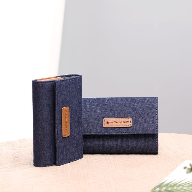 Roller ball bottle storage bag oil bottle storage vintage washing Denim roller ball bottle bag portable sub-bottling bag 10ML