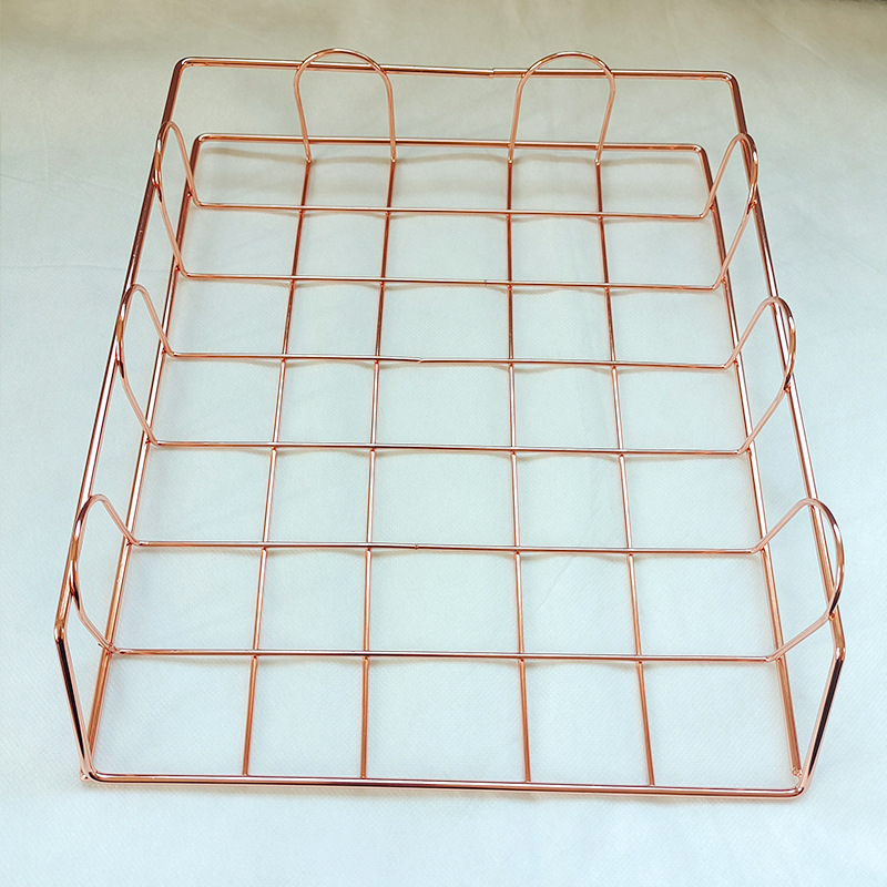 Factory wholesale Nordic file basket wrought iron desktop home storage rack creative storage rack file tray