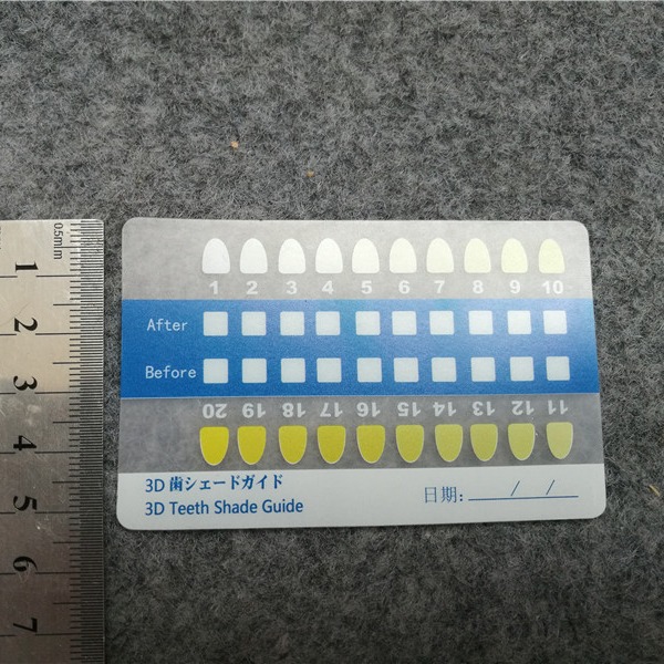 Tooth color card PVC strip color card tooth color contrast card PVC frosted tooth color card