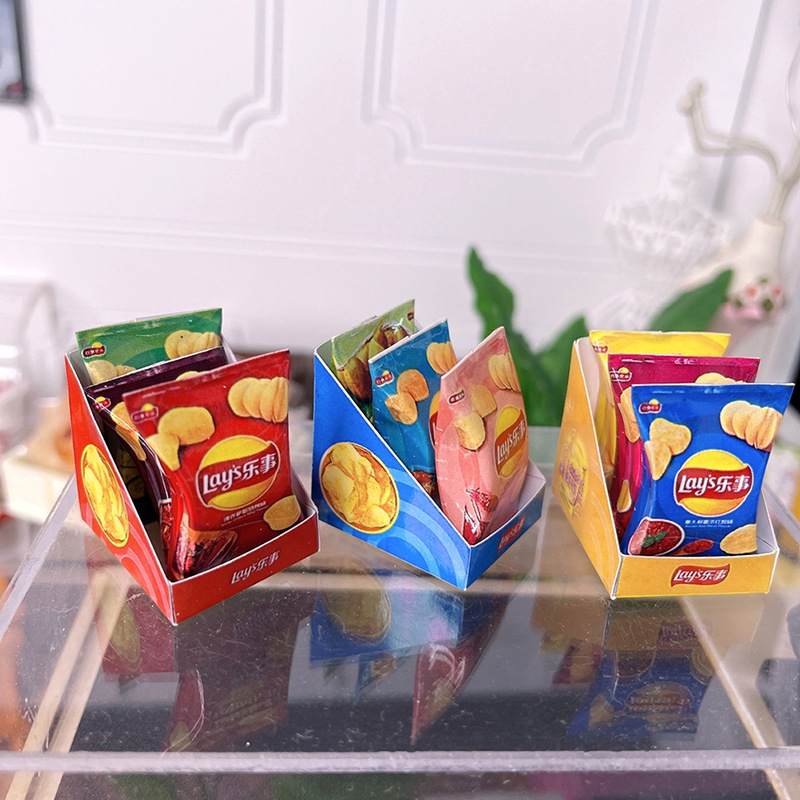 1:12 кукольный домик, симуляция, мини с дном для тянущихся чипсов, миниатюрные украшения для сцены