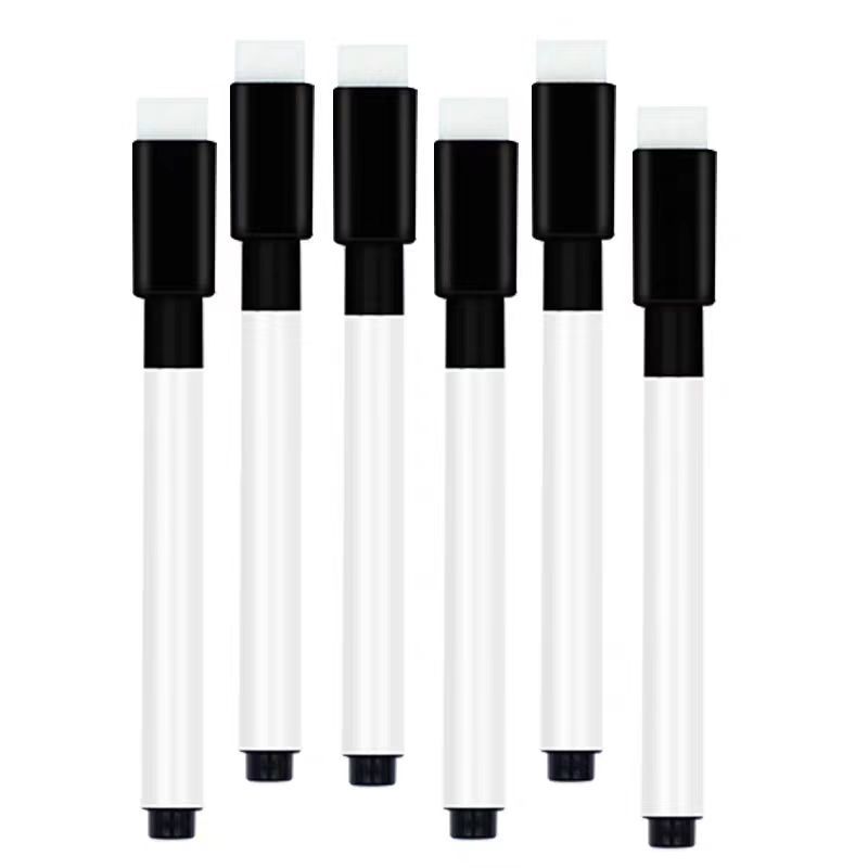 Manufacturer Wholesale Black Erasable Whiteboard Marker Pen Environmentally Friendly Water-Based Magnetic Tape Brush Pen Can Be Printed with Logo Non-Magnetic