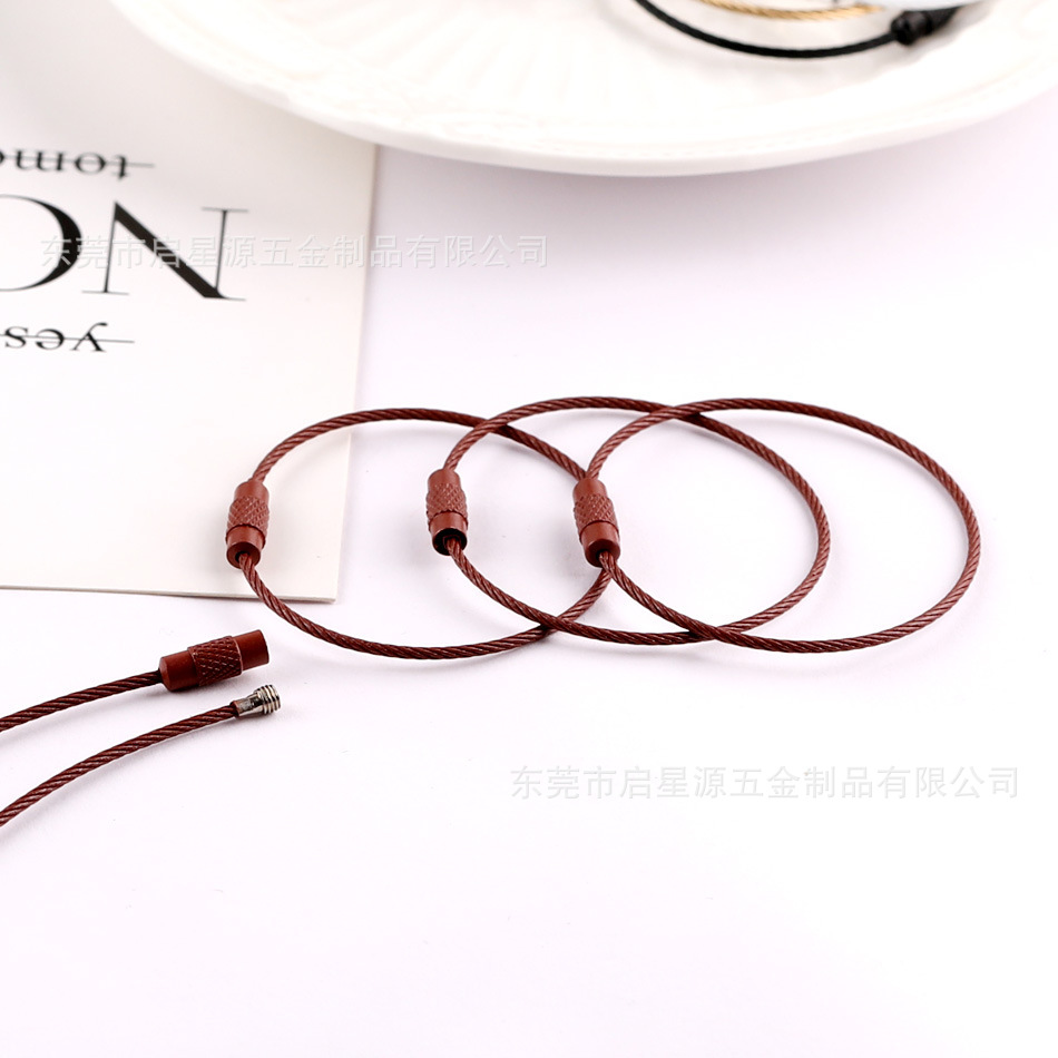 Manufacturer Supplies Painted Wire Rope, Stainless Steel Ring, Plastic-Coated Steel Ring, Rubber-Coated Galvanized Sling, Multiple Colors Available with Ring