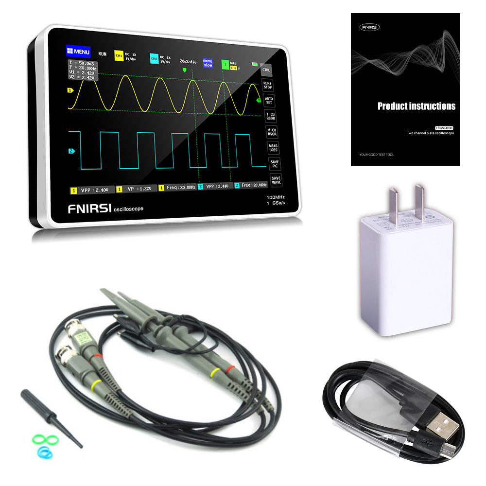 New FNIRSI 1013D dual-channel digital touch tablet oscilloscope 100m bandwidth 1GS sampling rate
