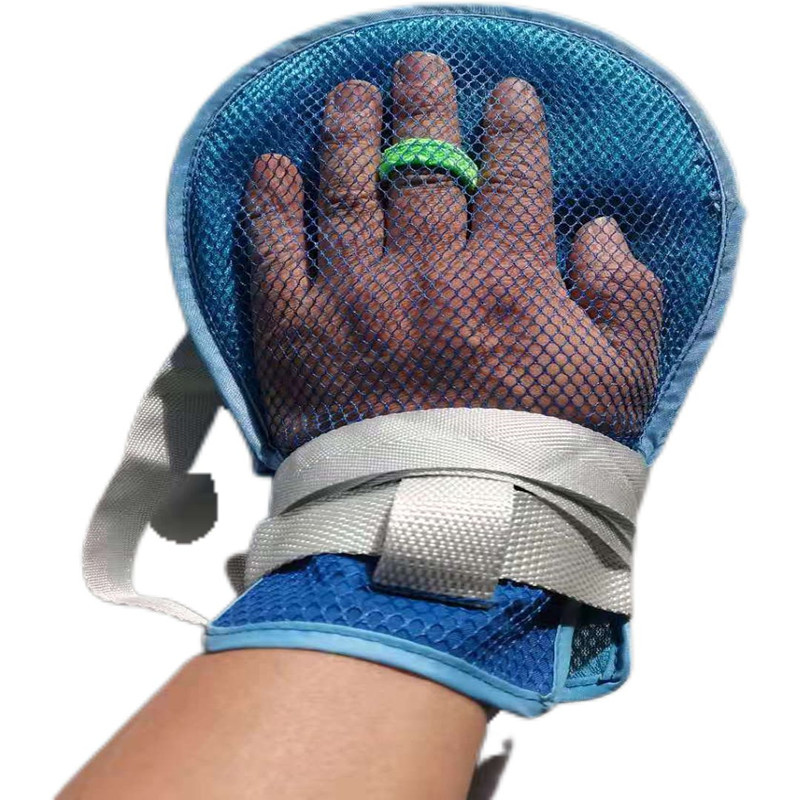 Anti-Pull Tube Restraint Gloves, Breathable, Anti-Scratch, for Elderly People to Prevent Scratching, Table Tennis Racket Anti-Self-Injury, with Embedded Panels and Binding Rope