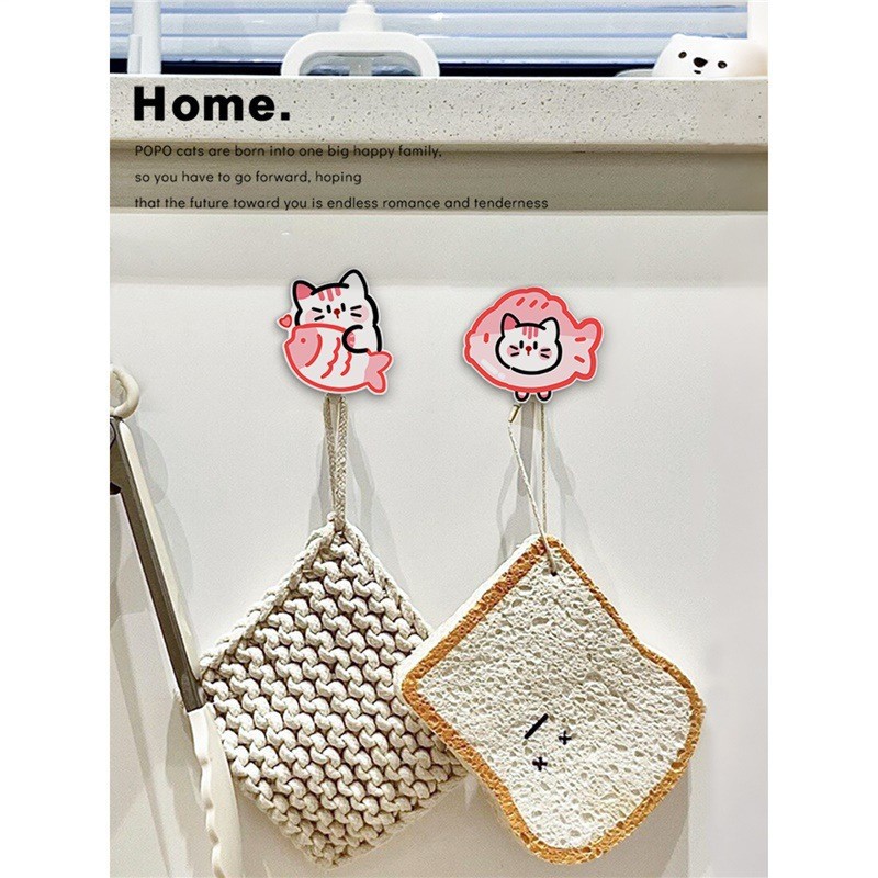 Acrylic Hook for Hanging Hand Towels and Keys Behind the Door, No-Drill, Traceless Adhesive Hook for Kitchen Use