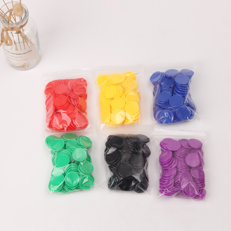 Color Plastic Counting Round 25 30 37mm Counting Pieces Primary School Children's Mathematics Cognitive Teaching Aids Counting Coins