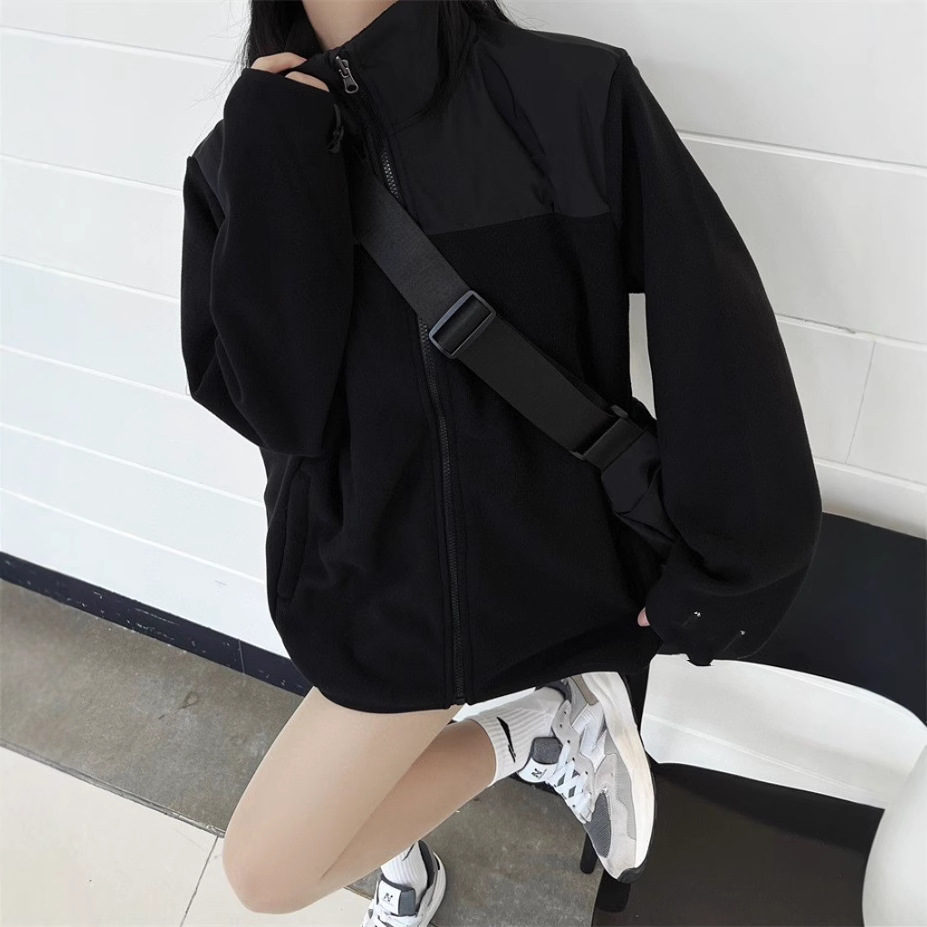 American version of 1990 jacket liner for men and women couples polar fleece three-in-one detachable fleece warm embroidered jacket