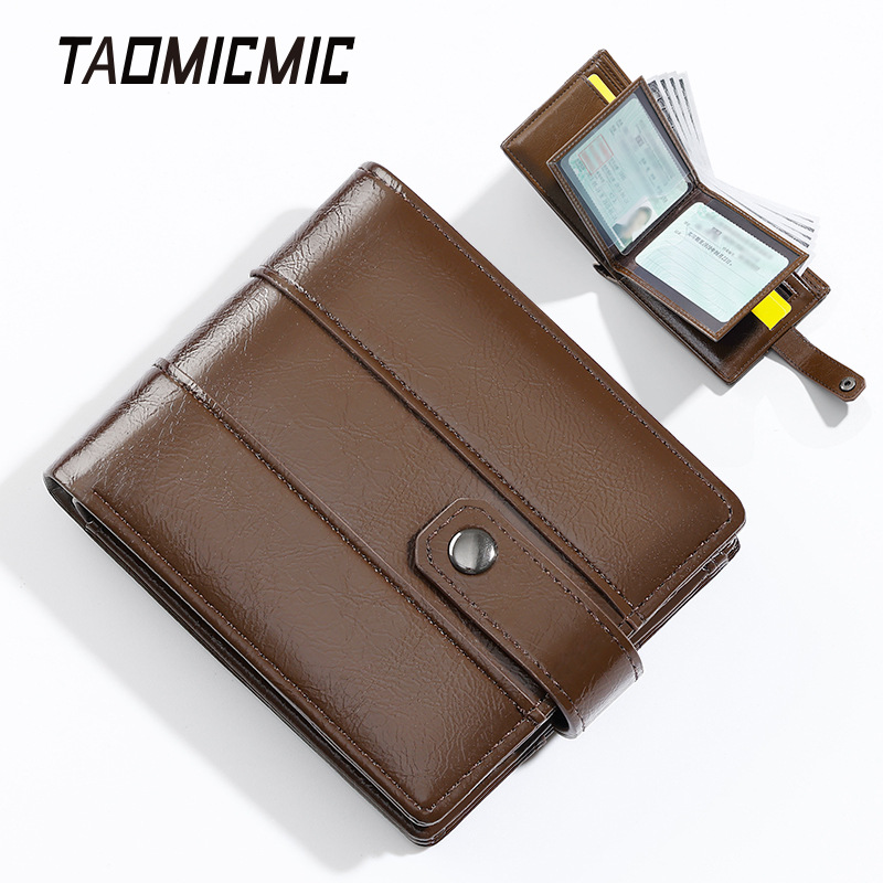 Кросс-бордерный новый мужской кошелек, европейский и американский ретро стиль, короткий, для водительских прав, 80% скидка, кожаная монетница с клипсой