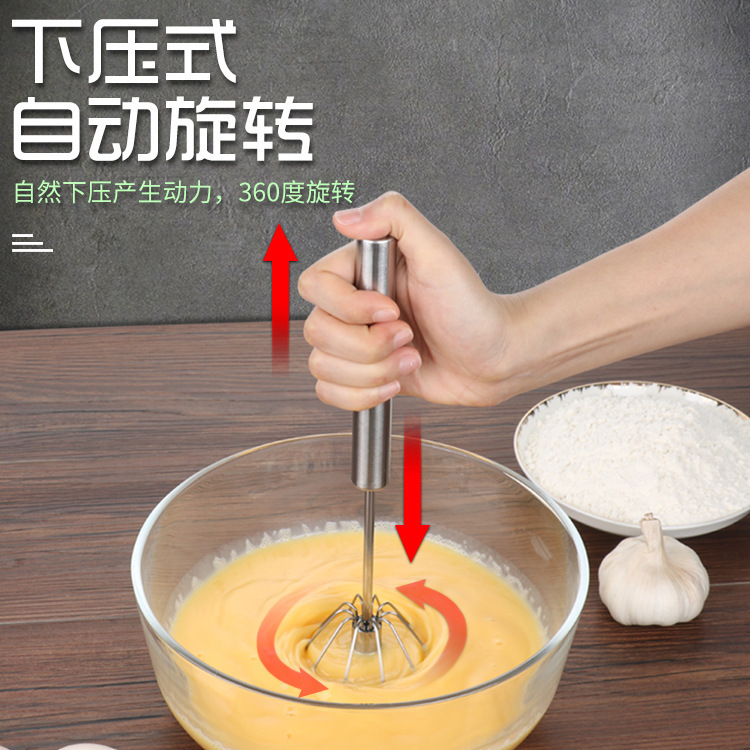 Baking Tools Egg Beater Stainless Steel Thickened Mixer Semi-Automatic Egg Beater Manual Mini Silicone Beater