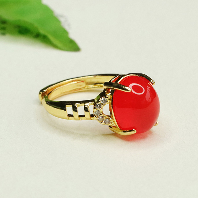 Aiyu Ice King Green Chalcedony Ring Agate Finger Ring Jewelry Factory Wholesale AY4012602