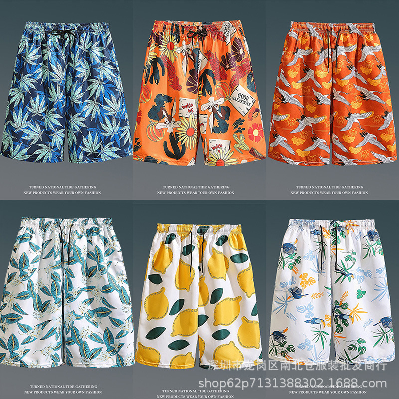 Summer men's Beach pants Beach Shorts foreign trade tail goods Korean casual men's five Shorts stall supply