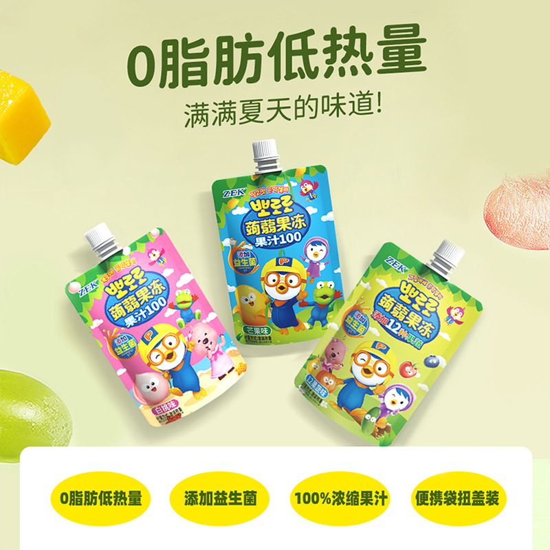 ZEK Konjac Suction Jelly Juice White Peach Fruit Vegetable Mango Flavor Add Probiotics Children Leisure Snacks