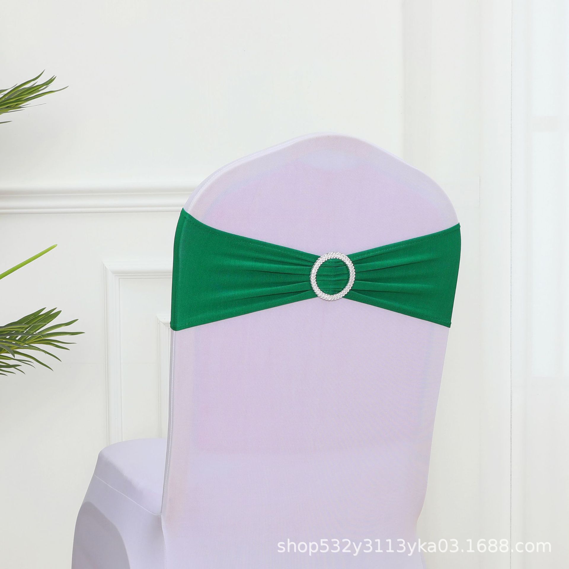 Chair Back Flower Elastic Chair Cover Bow Banquet Chair Back Decoration Free Wedding Ribbon Wedding Hotel Ribbon Strap