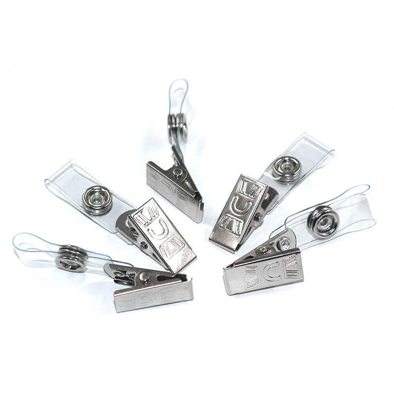 Factory wholesale metal ID clip badge clip bite firm student badge clip English brand clip badge clip