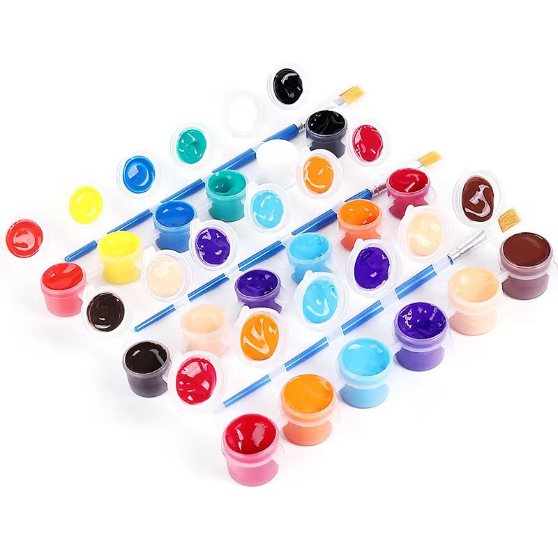 12-color acrylic pigment strip children's Diy painting pigment environmentally friendly formaldehyde-free gypsum doll pigment wholesale suit
