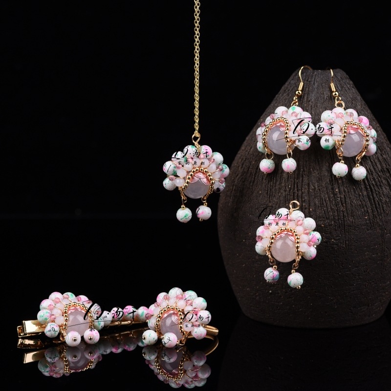 Оригинальный Слаомадан комплект серьги ожерелье ханфу шпилька национальный стиль ювелирные изделия пекинская опера маска лица корона феникса