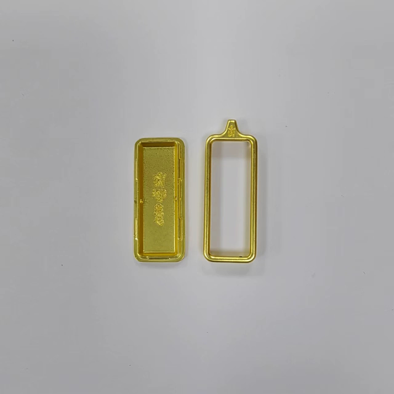 Xizang Thangka Box Pendant Gawu Box Multi-size Necklace Golden Copper Alloy Empty Box 1*3 Small Long Taoist