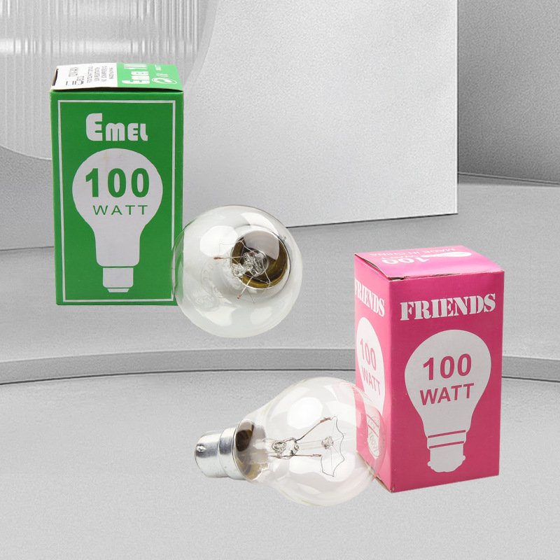 A55 Incandescent Lamp Bulb Household E27 Export 220-240V Old-Fashioned Screw Bulb Type Tungsten Filament Incandescent Lamp Wholesale