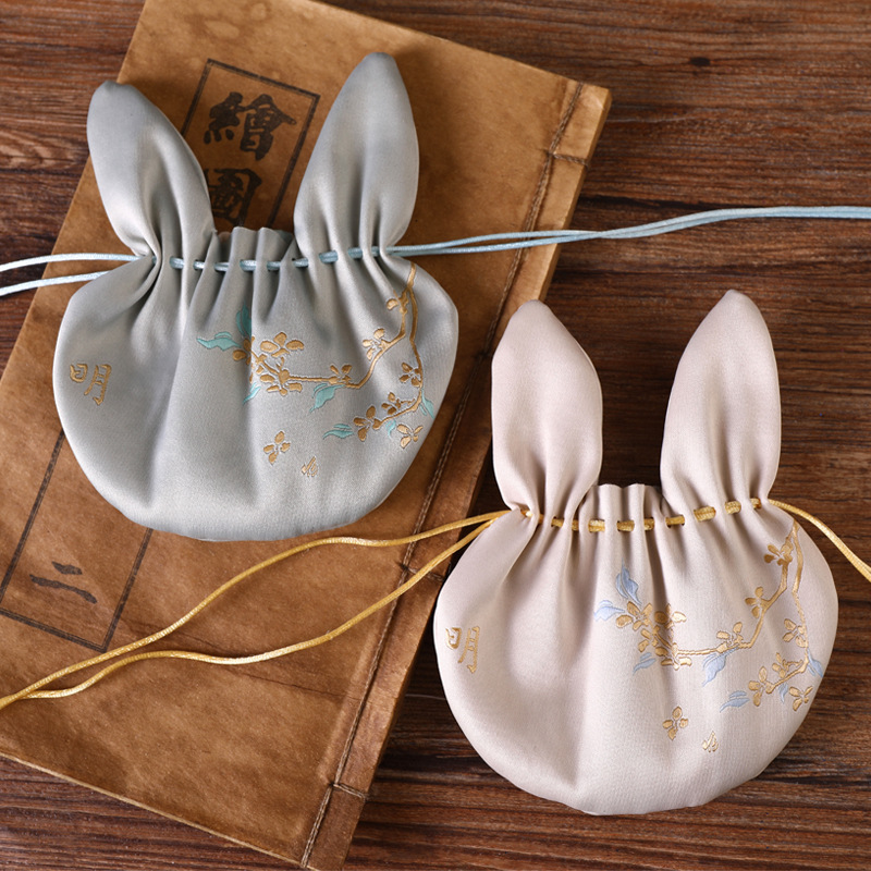 Retro Chinese Antique Style Cute Rabbit Sachet Portable Purse Han Dynasty Accessories Pendant Sachet Sachet Empty Bag Wholesale