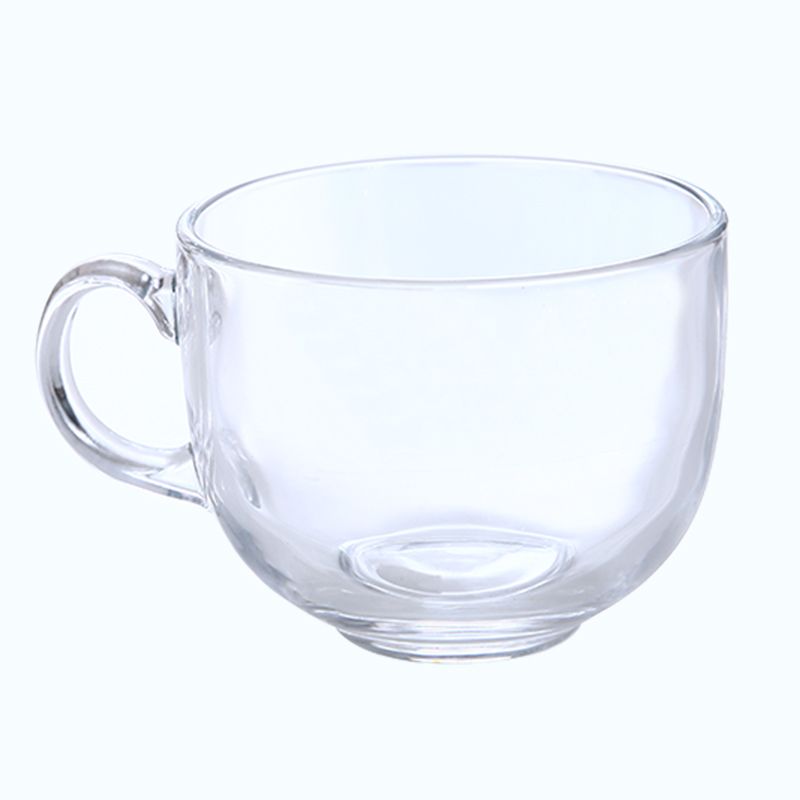 Big Belly Milk Tea Cup with Handle, Cute Lead-Free Glass Coffee Cup for Couples, Household Milk Breakfast Cup, Soy Milk Cup