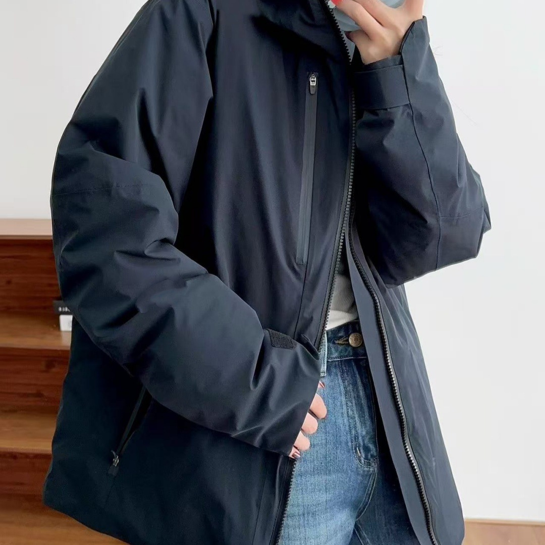 070806 Casual Jacket for Men and Women, New Outdoor Simple Windproof Jacket, Fashionable and Stylish Hooded down Jacket