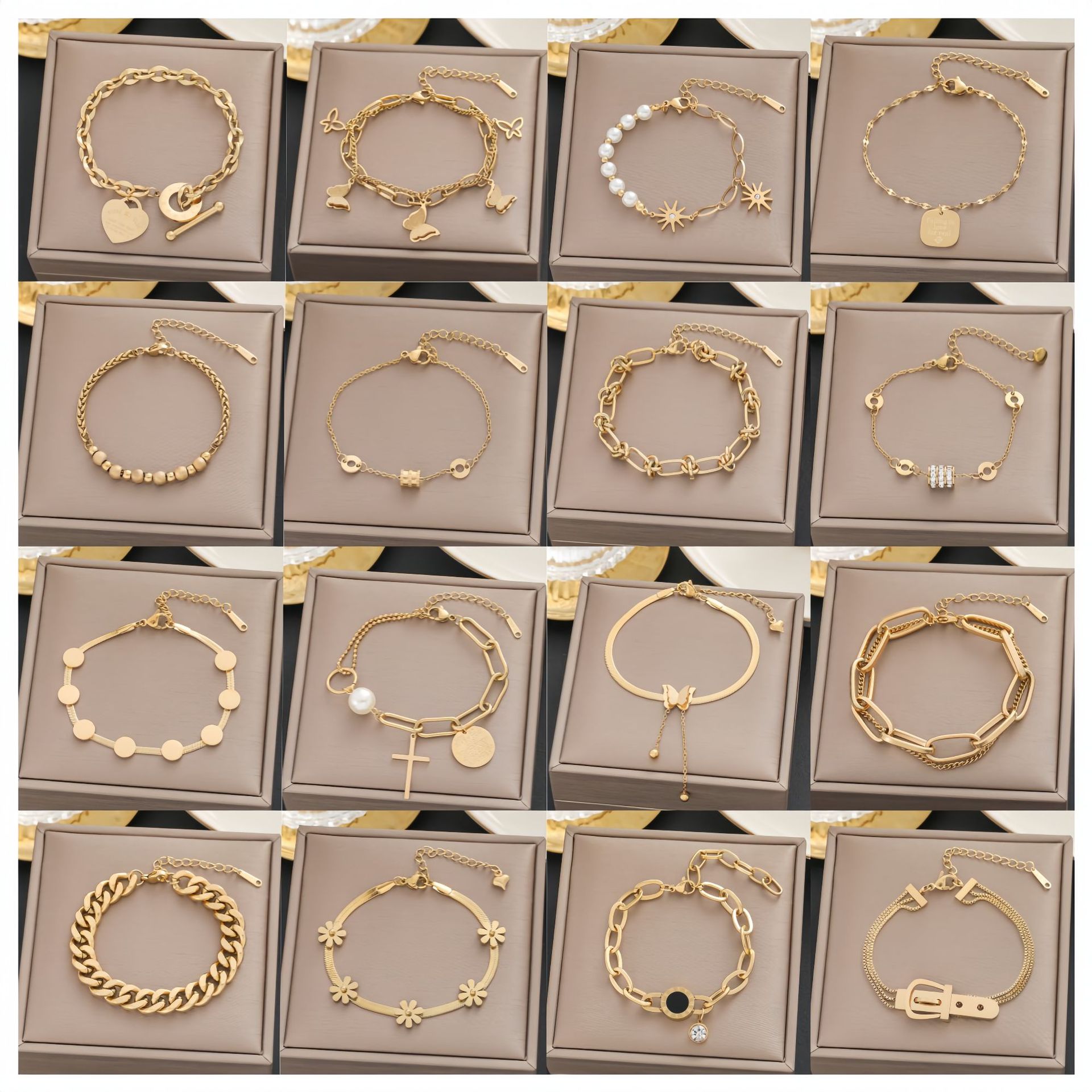 Браслет из титана в цвете 18k, простой, персонализированный, модный