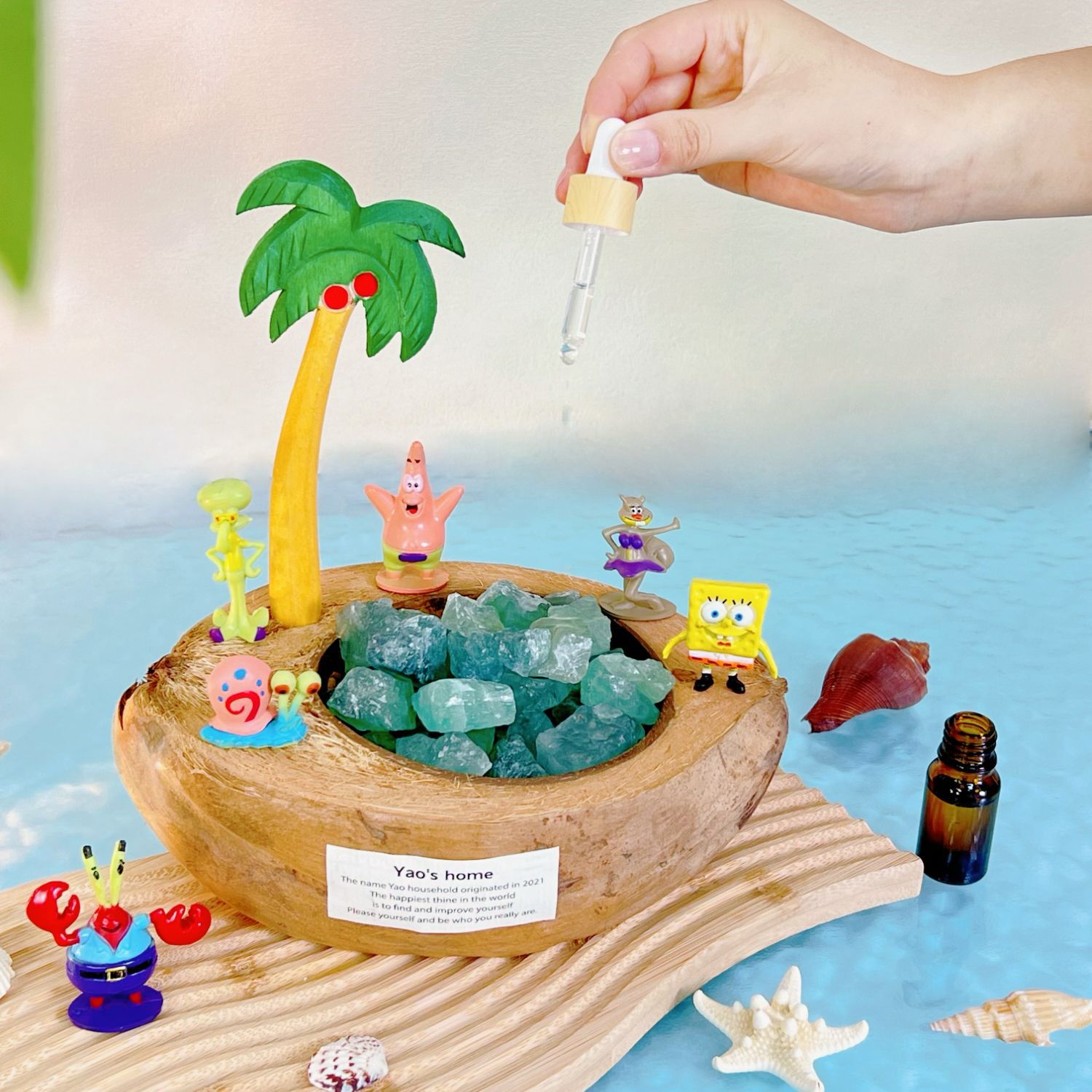 Coconut Boat Enlargement Stone Gift Box Coconut Shell Aromatherapy Birthday Gift for Girls Practical Gift for Best Friends and Girlfriends