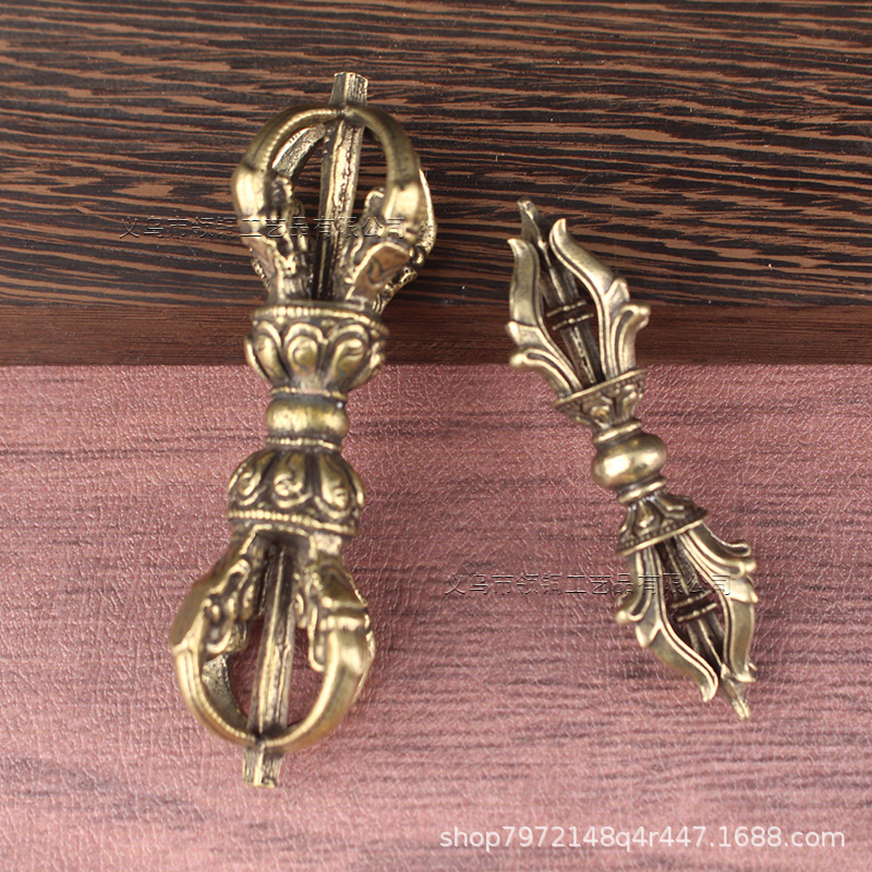 Тибетский ручной инструмент латунный пестик важра с пятью прядями