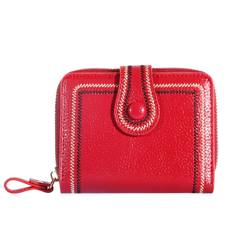 European and American Simple Wallet Women's Short Retro Hong Kong Style All-match Large Capacity Multi-card Zipper Change Card Holder All-in-one Bag