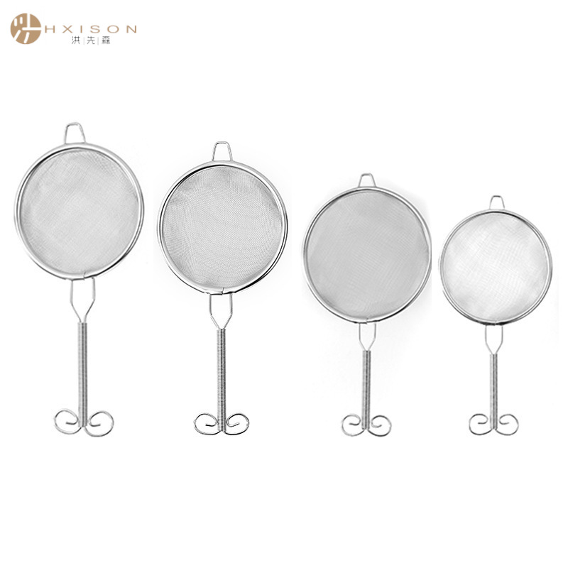 304 Stainless Steel Flour Sieve for Fishing Hedge Household Residue Filter Mesh Leakage Creative Matcha Flour Sieve Noodles