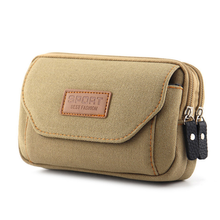 Men's 6.5-inch mobile phone waist bag middle-aged and elderly wear belt wear-resistant construction site mobile phone bag canvas waist bag mobile phone bag wholesale