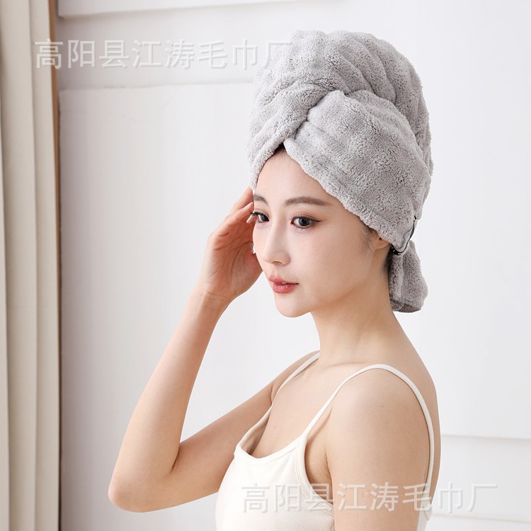 Dry hair cap easy to wear large thickened 7A antibacterial absorbent quick-drying adult female dry hair towel soft hair care