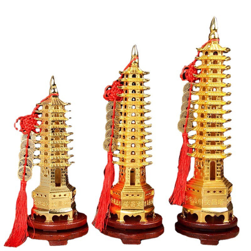 Wenchang Tower Decoration 13-storey Pure Copper 13-storey Office Desk Study 9-storey Crafts Flagship Store 2024